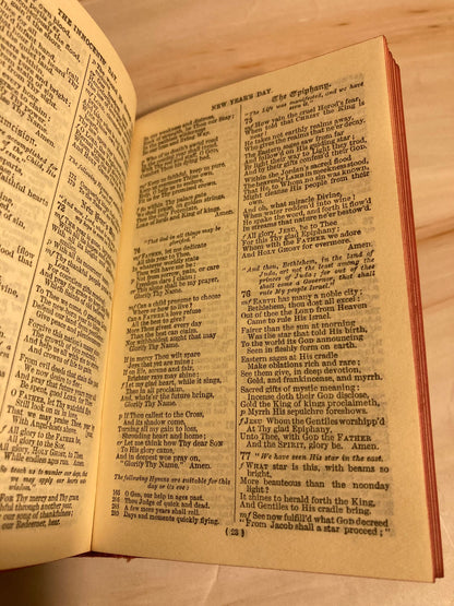 Antique Book of Common Prayer Red Leather Hymns Vintage Christian Prayer Book - (Ref x258)