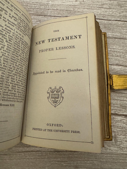 c1880 Holy Bible New Testament Book of Common Prayer Brass Clasp Oxford Press - Ref x719