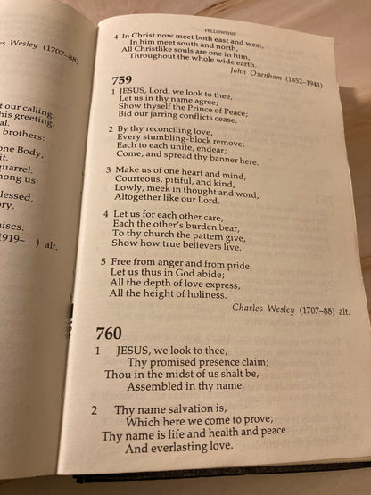 1983 Vintage Hymns & Psalms Book Black Leather Church Worship Book Christian Hymnal - (Ref x255)