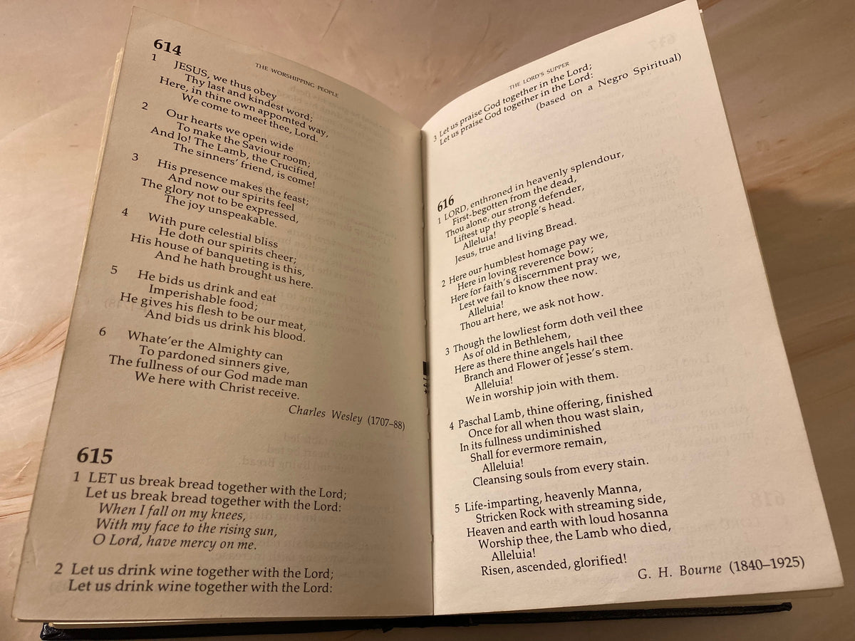 1983 Vintage Hymns & Psalms Book Black Leather Church Worship Book Christian Hymnal - (Ref x255)