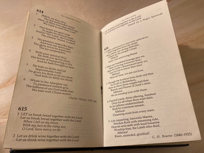 1983 Vintage Hymns & Psalms Book Black Leather Church Worship Book Christian Hymnal - (Ref x255)