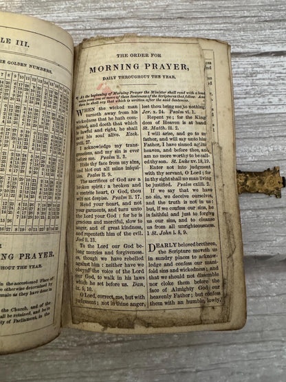 1867 Antique Book of Common Prayer Victorian Prayer Book Brass Clasp - Ref x706