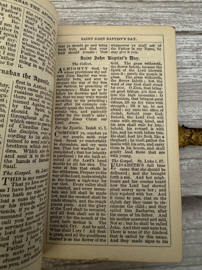 1867 Antique Book of Common Prayer Victorian Prayer Book Brass Clasp - Ref x706