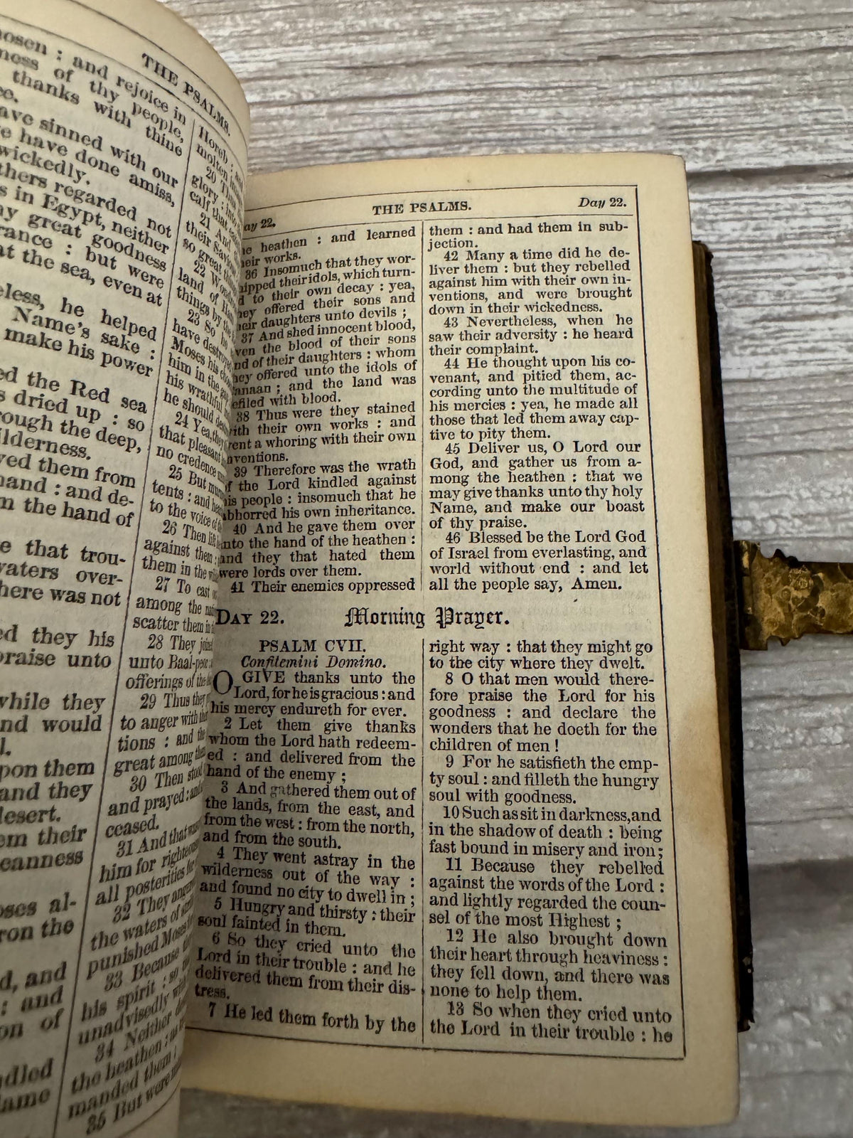 1867 Antique Book of Common Prayer Victorian Prayer Book Brass Clasp - Ref x706
