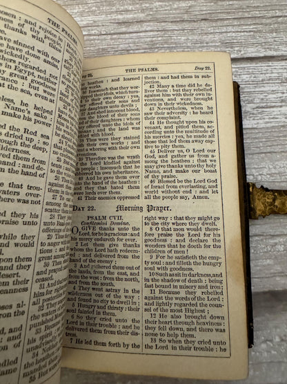 1867 Antique Book of Common Prayer Victorian Prayer Book Brass Clasp - Ref x706