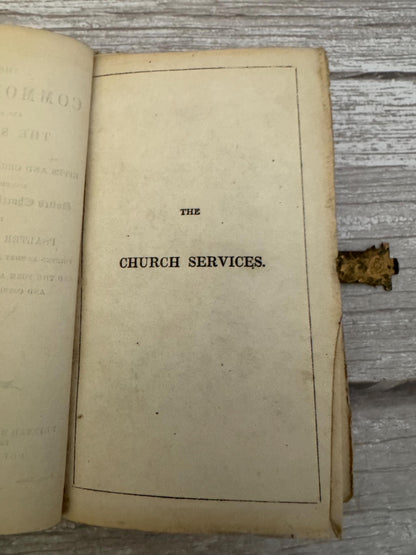 1867 Antique Book of Common Prayer Victorian Prayer Book Brass Clasp - Ref x706