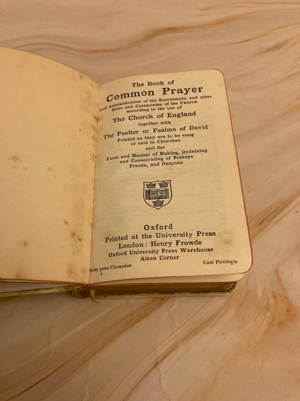 Vintage Book of Common Prayer Small Pocket Bible Psalms Hymns Christian Gift Antique Prayer Book - (Ref x247)