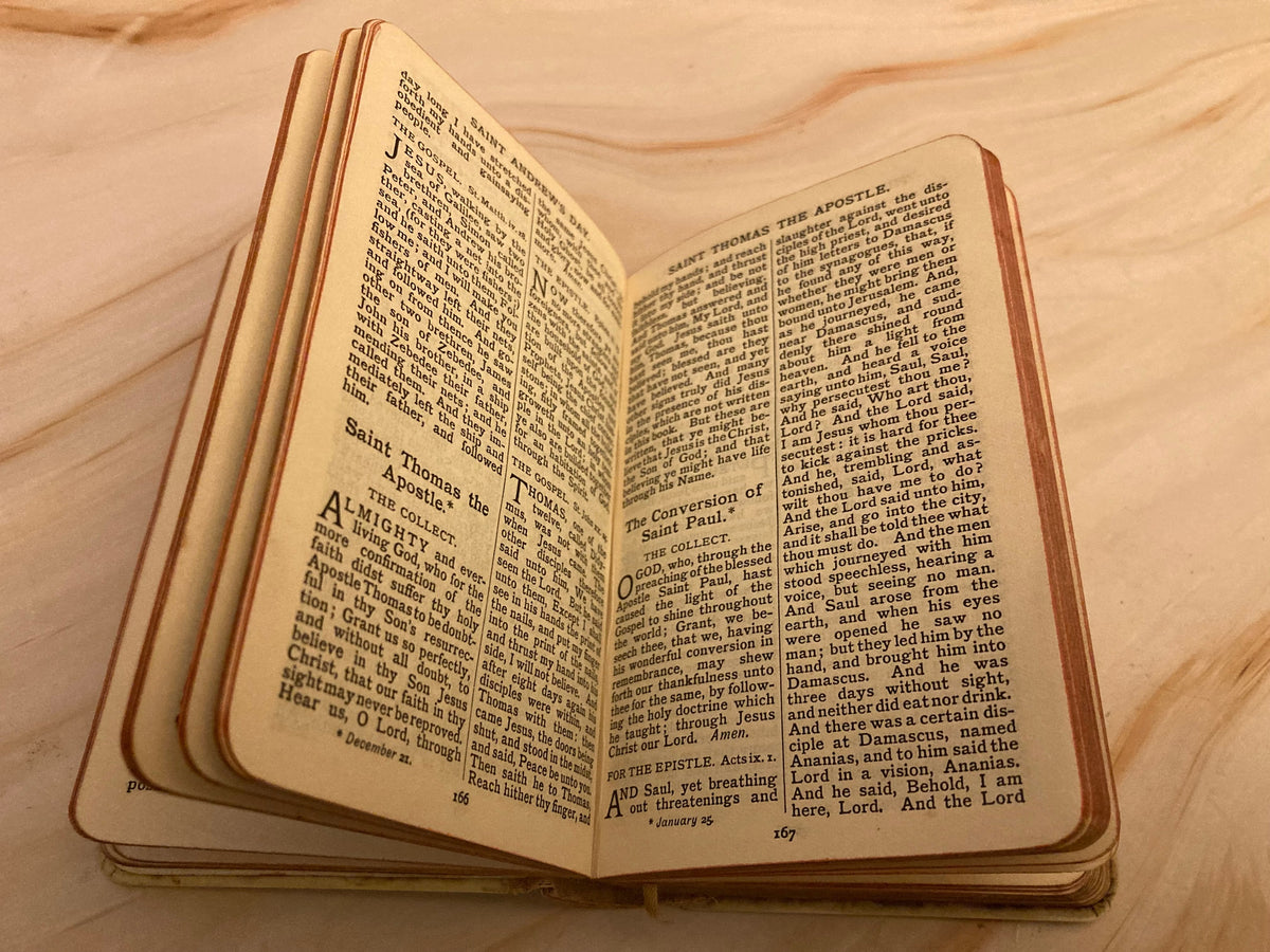 Vintage Book of Common Prayer Small Pocket Bible Psalms Hymns Christian Gift Antique Prayer Book - (Ref x247)