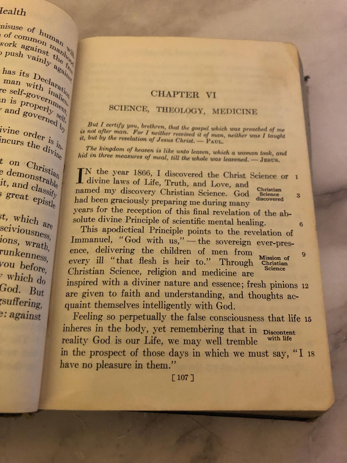 Science and Health with Key to the Scriptures Mary Baker Eddy Vintage Christian Book Religious Study Book - Ref x497