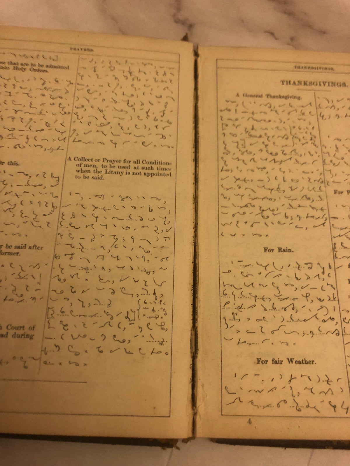 1871 Book of Common Prayer Phonetic Shorthand Rare Antique Prayer Book 1800s - (Ref x455)