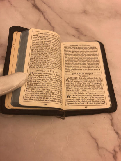 1920s Book of Common Prayer & Hymns Mini Pocket Prayer Book Antique Church Book - (Ref x453)
