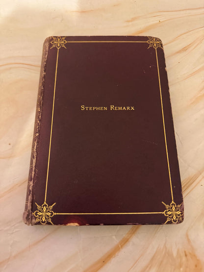 1893 Stephen Remarx Antique Victorian Christian Fiction Book by James Adderley - Ref X703
