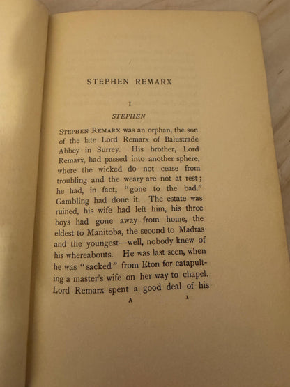 1893 Stephen Remarx Antique Victorian Christian Fiction Book by James Adderley - Ref X703