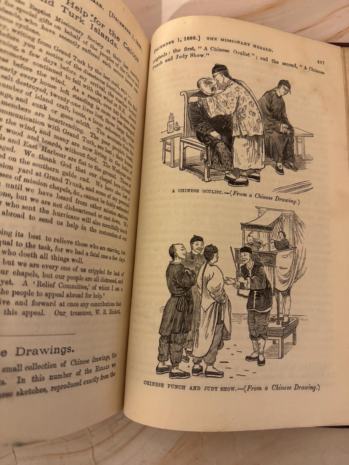 1888 Missionary Herald Baptist Missionary Society Antique Christian Book - Ref X701