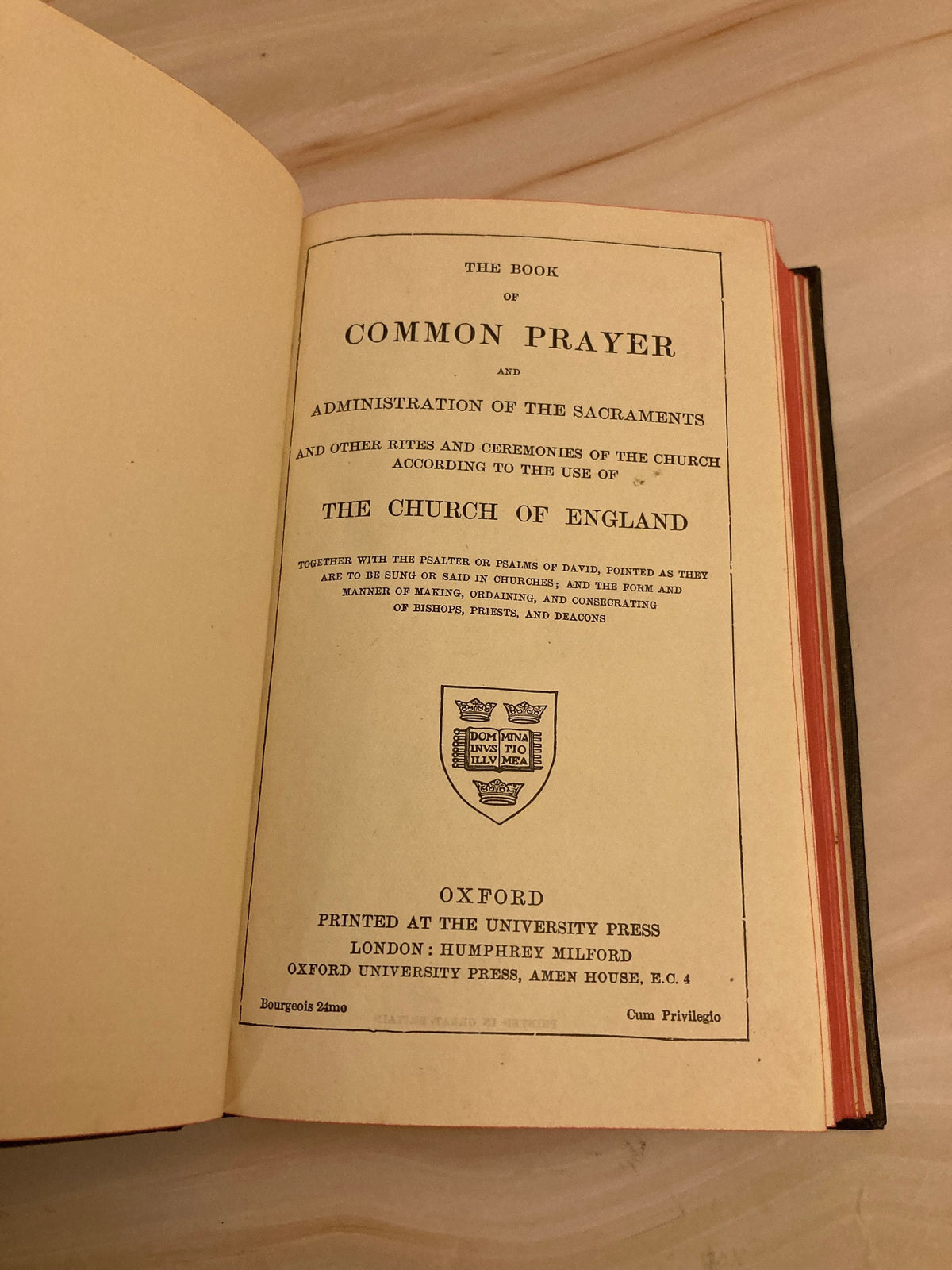 Antique Book of Common Prayer – Pocket Size Hymn Book – Vintage Christian Prayer Book - (Ref X33)