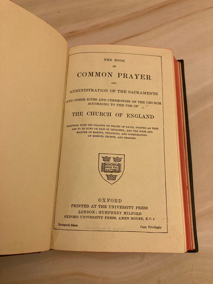 Antique Book of Common Prayer – Pocket Size Hymn Book – Vintage Christian Prayer Book - (Ref X33)