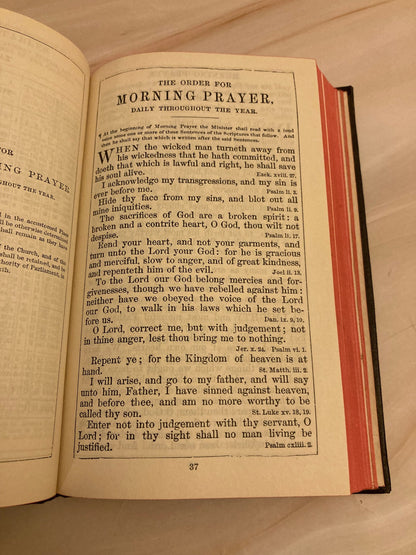 Antique Book of Common Prayer – Pocket Size Hymn Book – Vintage Christian Prayer Book - (Ref X33)