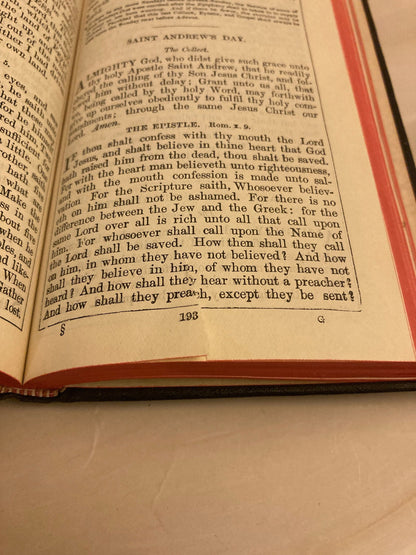 Antique Book of Common Prayer – Pocket Size Hymn Book – Vintage Christian Prayer Book - (Ref X33)