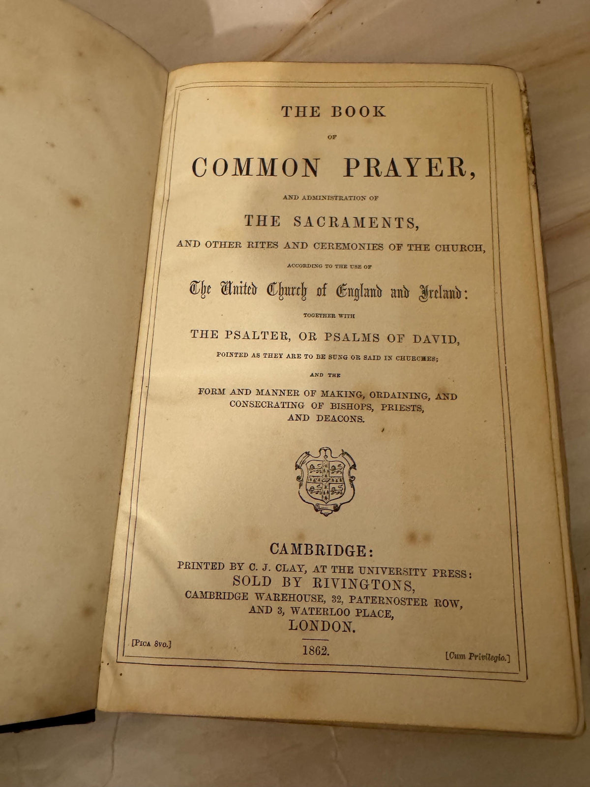 1862 Book of Common Prayer Antique Victorian Leather Bound Church of England Prayer Book - Ref X696