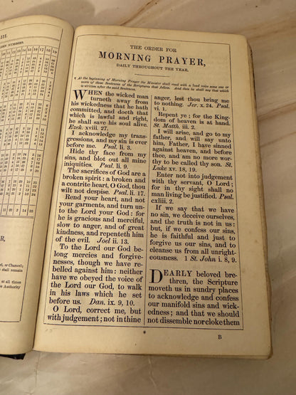 1862 Book of Common Prayer Antique Victorian Leather Bound Church of England Prayer Book - Ref X696