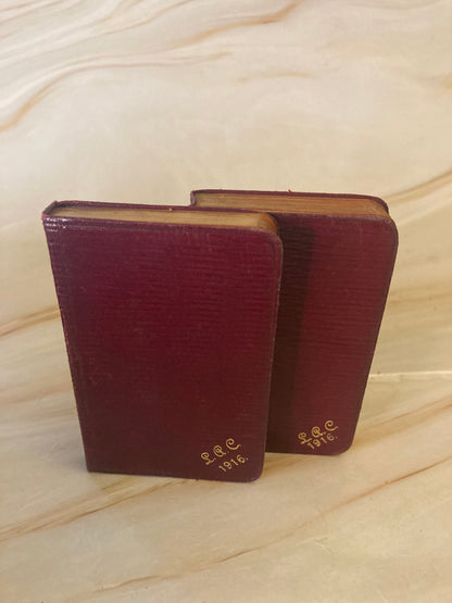 1916 Mini Common Prayer and Hymns Set Antique Anglican Prayer Book Small Vintage Set - Ref x319