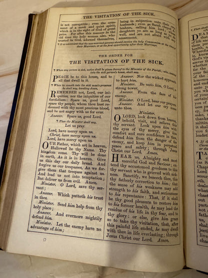 1862 Book of Common Prayer Antique Victorian Leather Bound Church of England Prayer Book - Ref X696