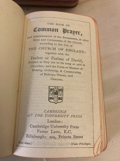 1916 Mini Common Prayer and Hymns Set Antique Anglican Prayer Book Small Vintage Set - Ref x319