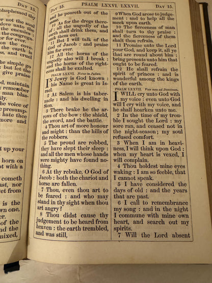 1862 Book of Common Prayer Antique Victorian Leather Bound Church of England Prayer Book - Ref X696