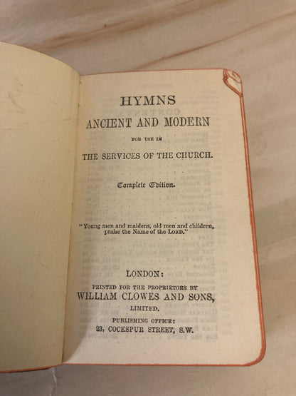 1916 Mini Common Prayer and Hymns Set Antique Anglican Prayer Book Small Vintage Set - Ref x319