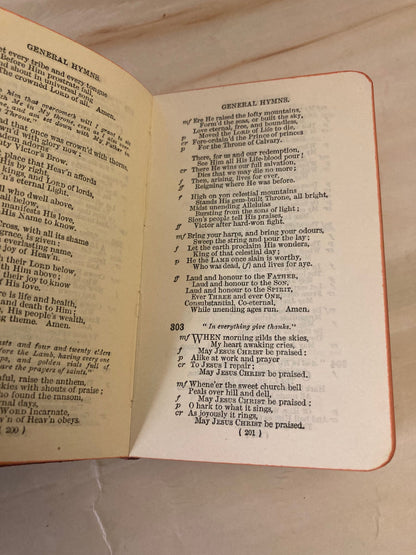 1916 Mini Common Prayer and Hymns Set Antique Anglican Prayer Book Small Vintage Set - Ref x319