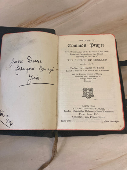 1909 Book of Common Prayer Anglican Church Prayer Book Antique Religious Book - Ref x317