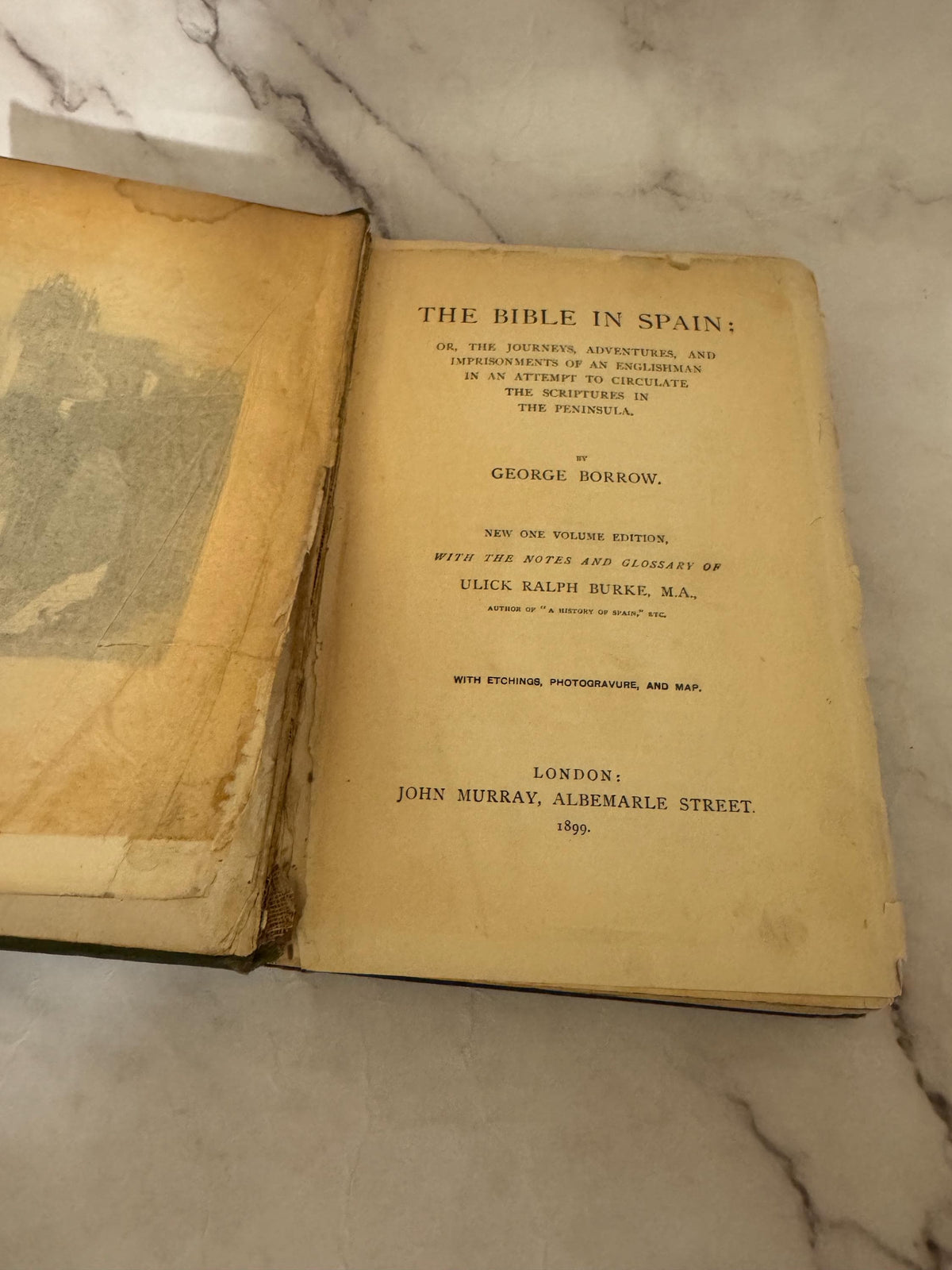 1899 The Bible in Spain Book – George Borrow – Antique Christian History Book - Ref x530