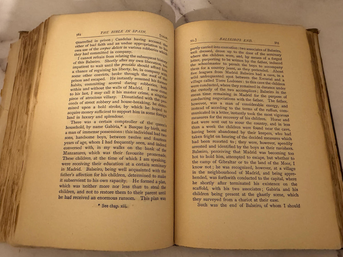 1899 The Bible in Spain Book – George Borrow – Antique Christian History Book - Ref x530