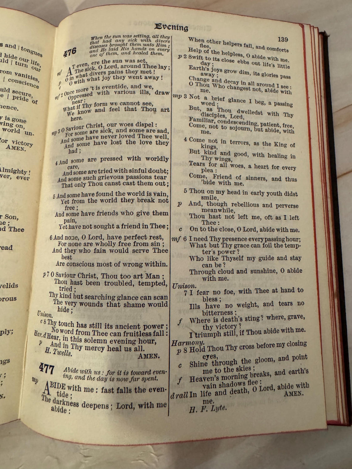 1909 Church Praise Hymn Book Antique Presbyterian Sunday School Hymnal Red Page Edges - Ref x693