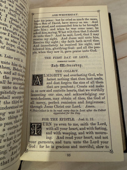 1911 Pocket Size Book of Common Prayer Antique Church of England Oxford Prayer Book Lord Wharton - Ref X692