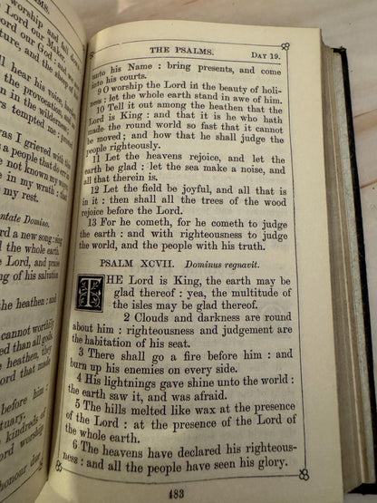 1911 Pocket Size Book of Common Prayer Antique Church of England Oxford Prayer Book Lord Wharton - Ref X692