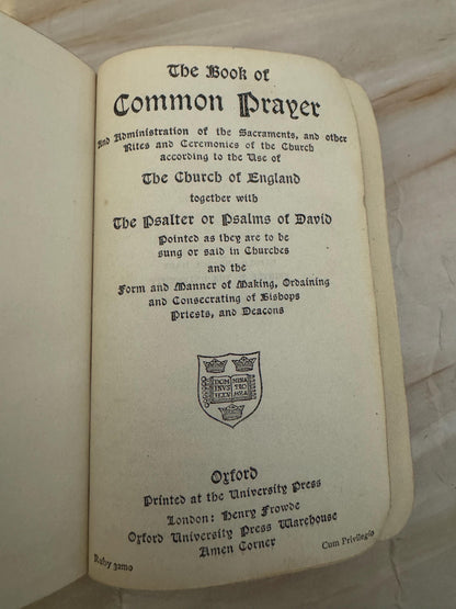 Antique Book of Common Prayer c1900s Oxford University Press Vintage Church Prayer Book - Ref X680