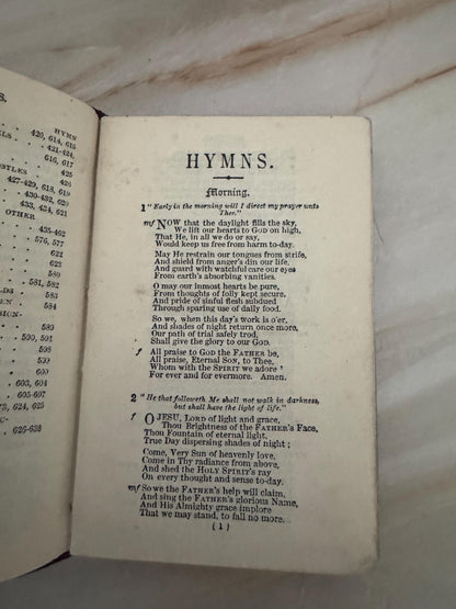 1909 Vintage Common Prayer and Hymn Books Antique Leather Box Set Mini Prayer Books With Case - Ref X675