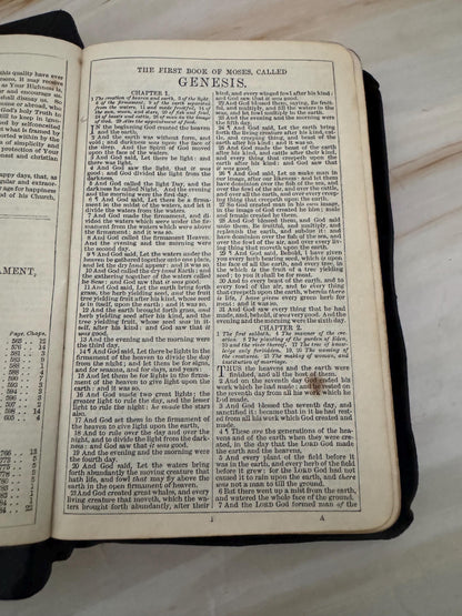 1904 Holy Bible Oxford University Press Antique King James Bible Black Leather Small KJV Bible - Ref x674