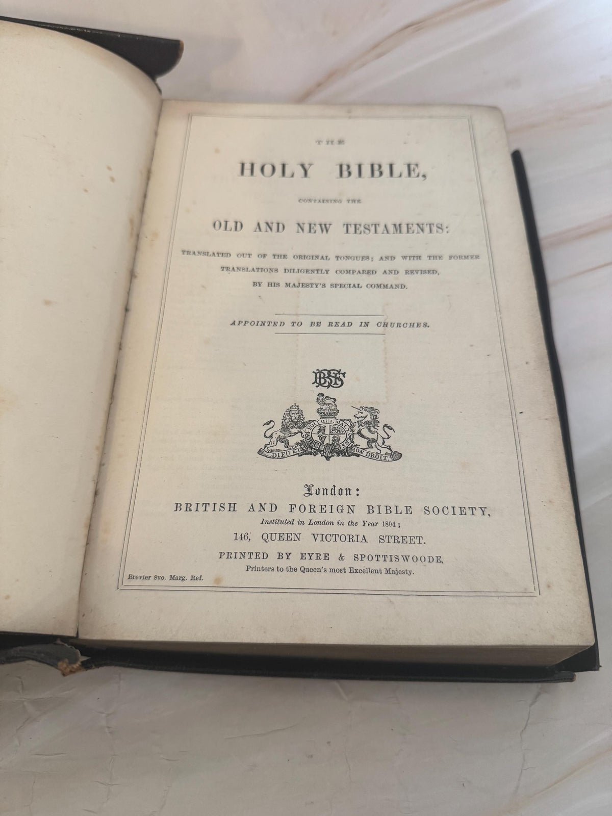 1880s Victorian Yapp Edge Holy Bible Antique King James Bible Leather Bound British & Foreign Bible Society - Ref X667