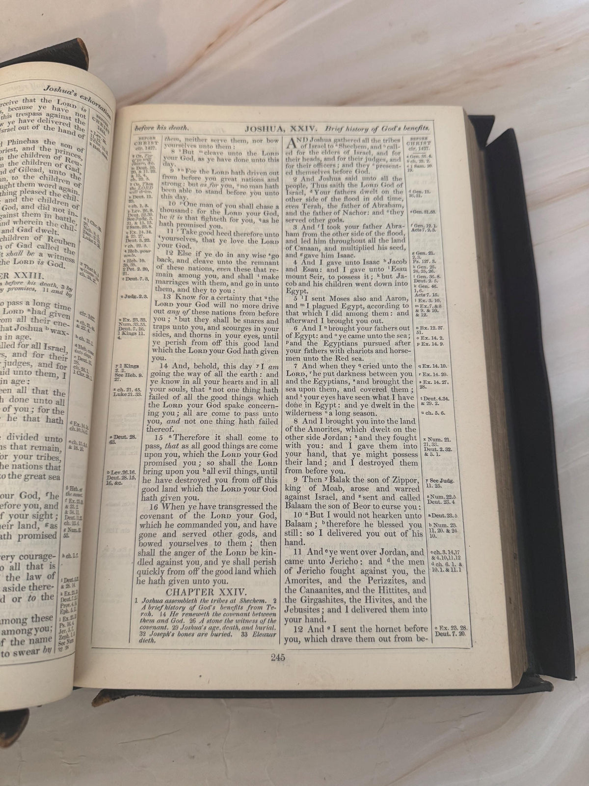 1880s Victorian Yapp Edge Holy Bible Antique King James Bible Leather Bound British & Foreign Bible Society - Ref X667