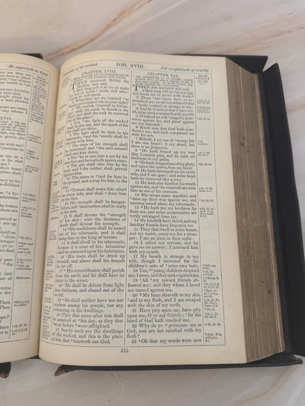 1880s Victorian Yapp Edge Holy Bible Antique King James Bible Leather Bound British & Foreign Bible Society - Ref X667