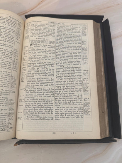 1880s Victorian Yapp Edge Holy Bible Antique King James Bible Leather Bound British & Foreign Bible Society - Ref X667