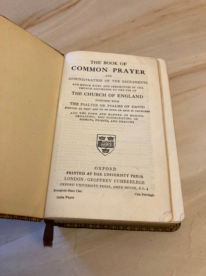 1947 Oxford Book of Common Prayer & Hymns – Small Pocket Prayer Book – Vintage Christian Book - Ref x294