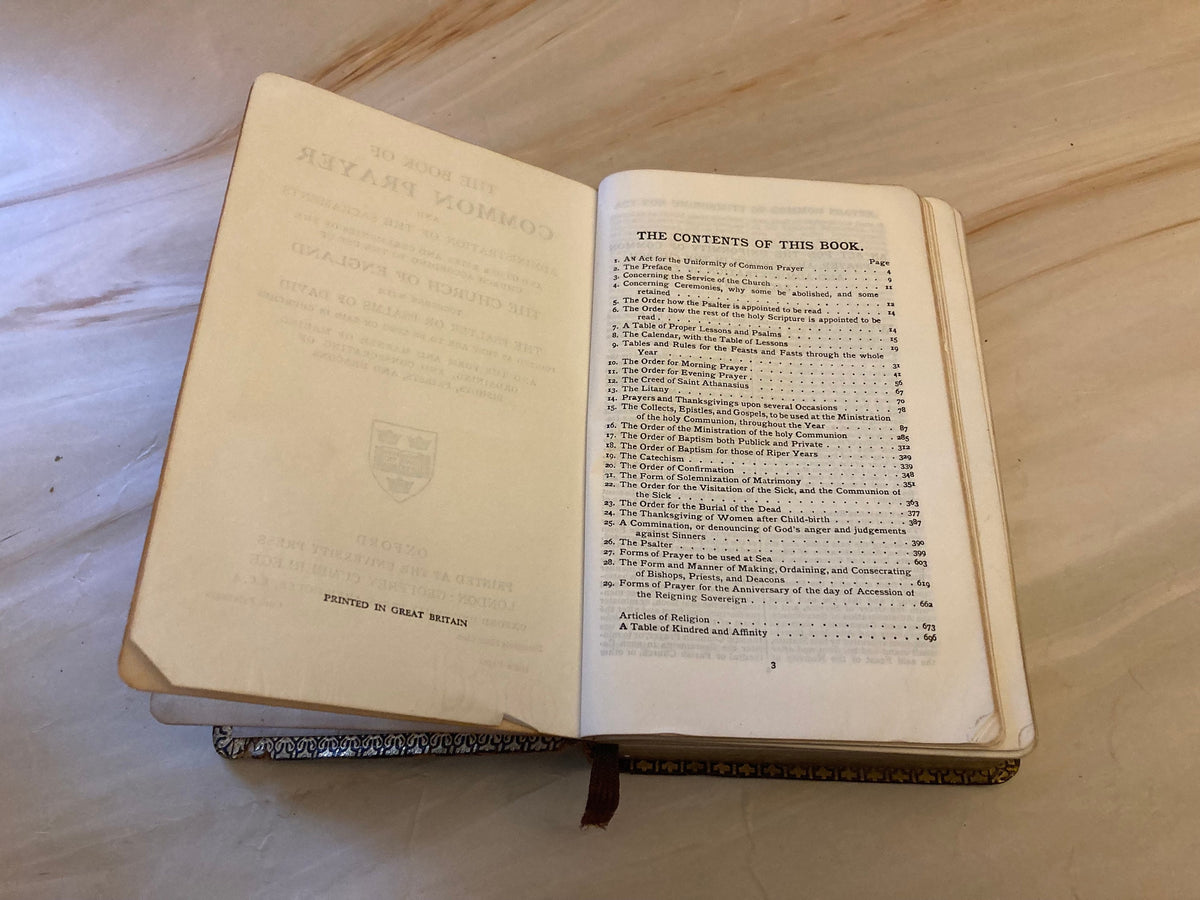 1947 Oxford Book of Common Prayer & Hymns – Small Pocket Prayer Book – Vintage Christian Book - Ref x294