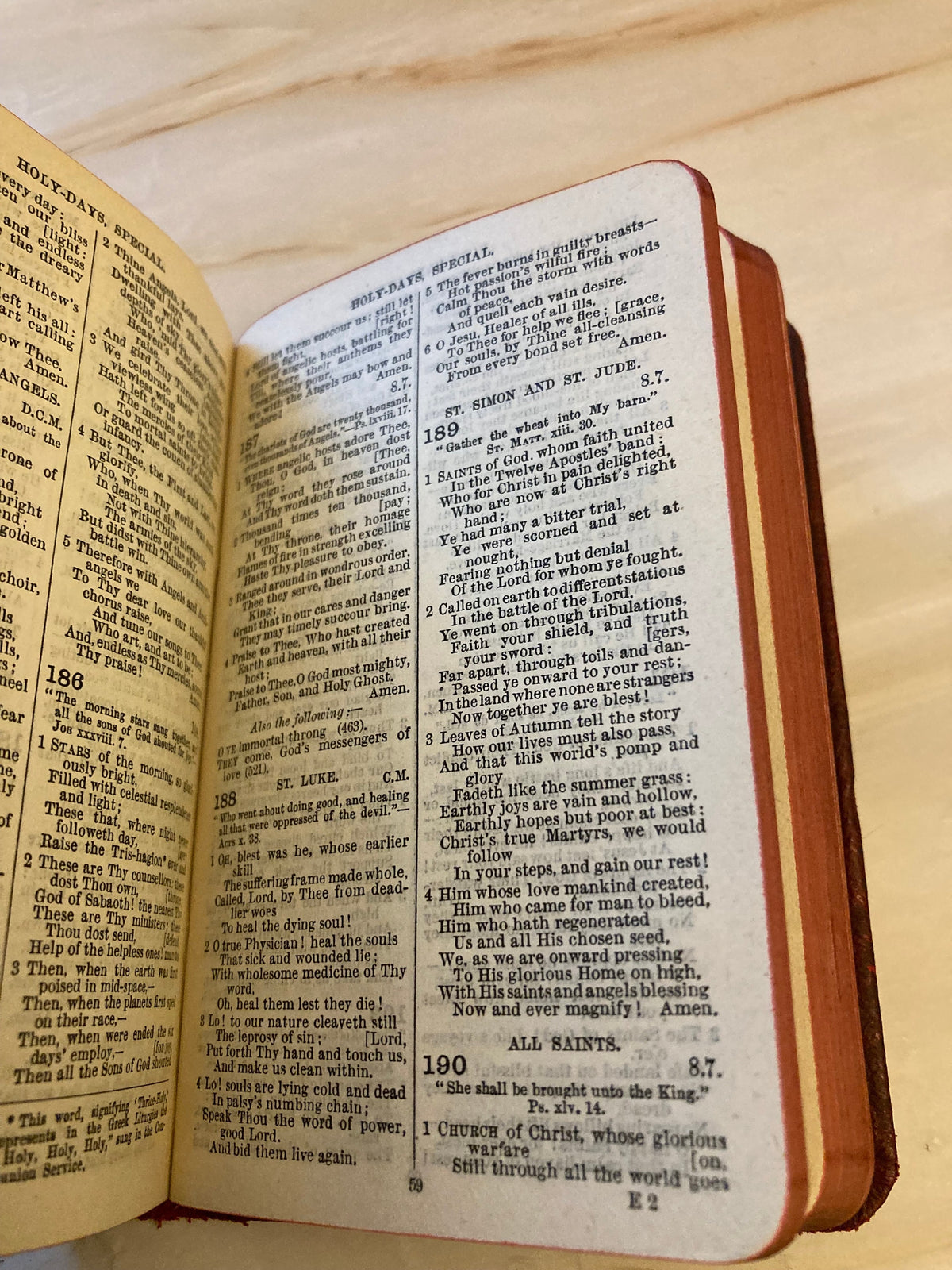 Vintage Common Prayer & Church Hymns Red Leather Prayer Book –  Pocket Size - Ref x286