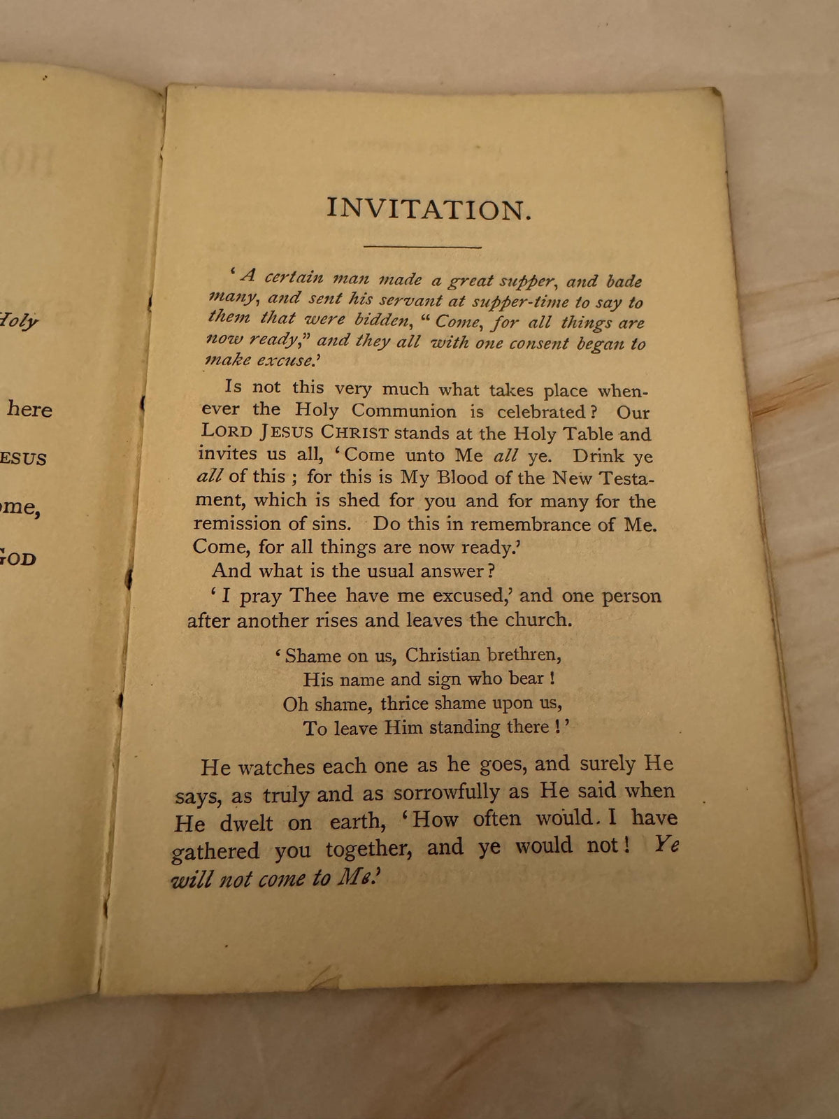 1923 Holy Communion Devotional Booklet by Fidelis – Antique Christian Prayer Book- Ref x666