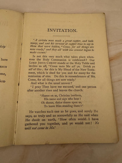 1923 Holy Communion Devotional Booklet by Fidelis – Antique Christian Prayer Book- Ref x666