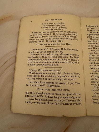 1923 Holy Communion Devotional Booklet by Fidelis – Antique Christian Prayer Book- Ref x666