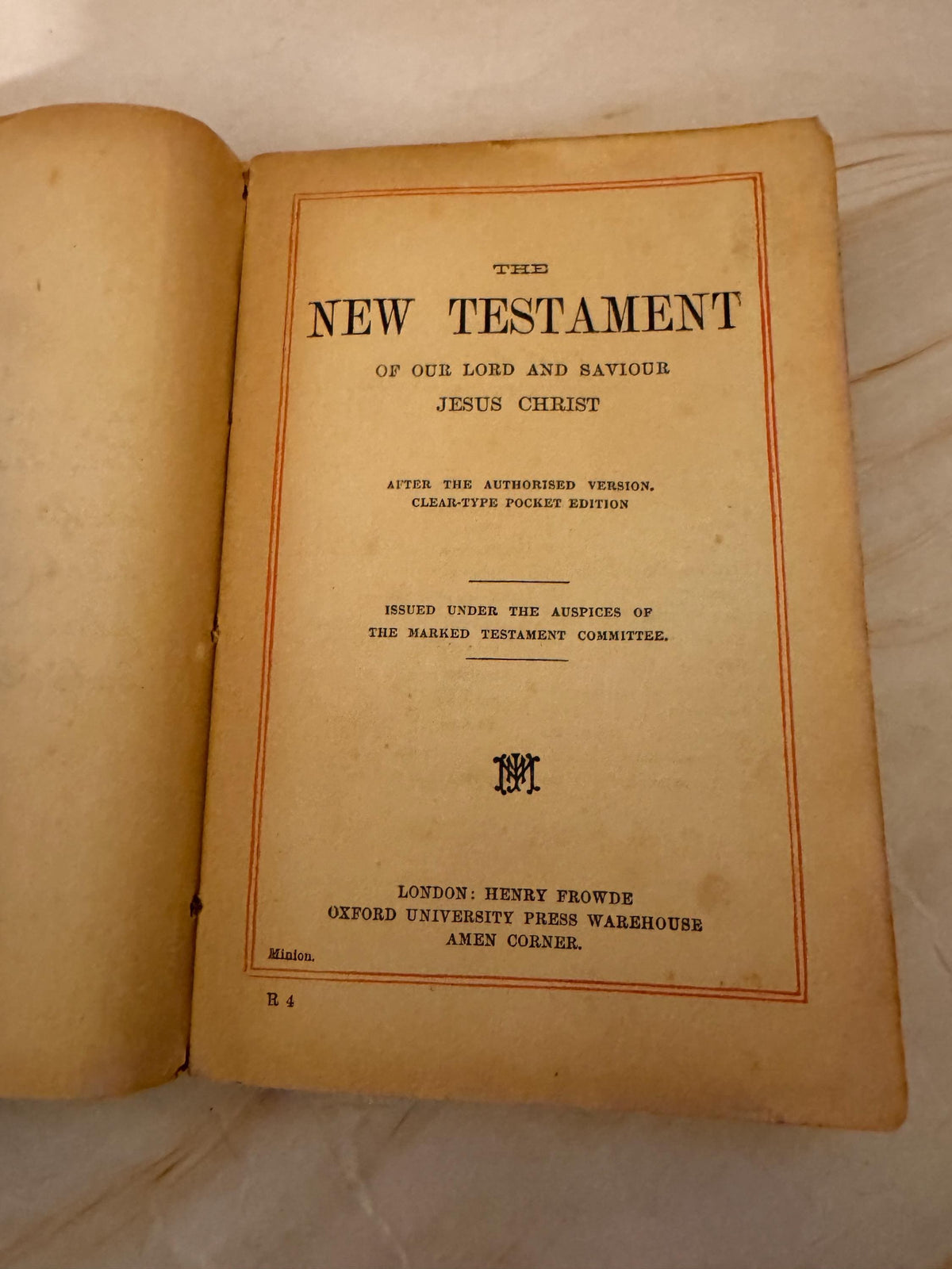 1904 Marked New Testament Pocket Bible Oxford University Press - Ref X664